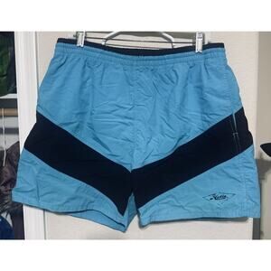 Y2K Hobie Swim Trunks Mens L Turquoise Mesh Lined Nylon board shorts